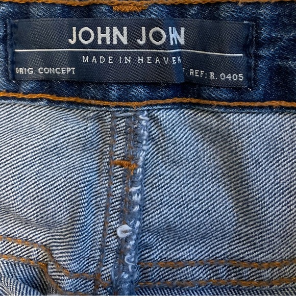 John John distressed 90s inspired 100%cotton denim jean skirt women's size Small - Picture 6 of 11